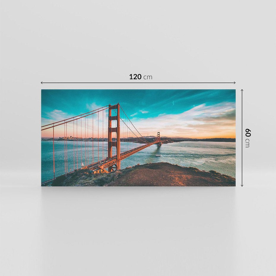 Obraz na płótnie 120x60 - Złoty Gate: majestatyczny most Ameryki - Golden Gate, most
