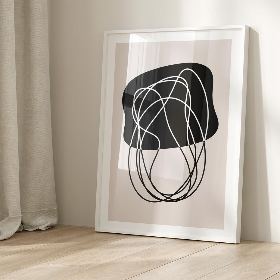 Plakat bez ramy 21x30 - Abstrakcyjne Harmonie - abstrakcyjne szkicowane linie, minimalizm