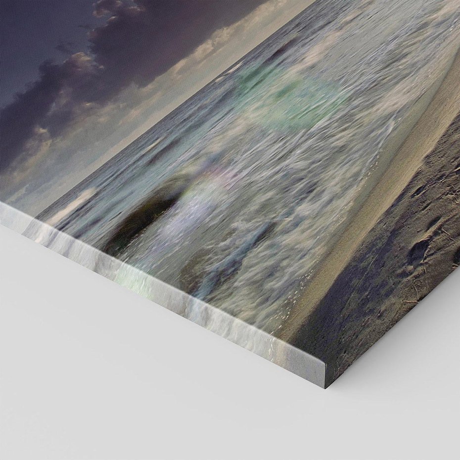 Obraz na płótnie 120x80 - Plaża Morza i Zachód Słońca - plaża, morze