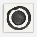 Obraz w ramie 50x50 - Bezgraniczne Widoki - abstrakcyjne plamy okręgi, akwarelowe - rama biała