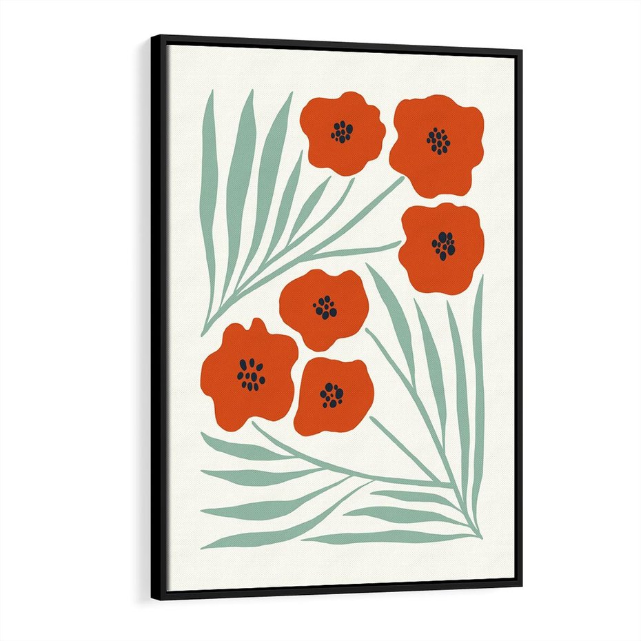 Obraz w ramie 50x70 - Makowe Odkrycie - czerwone kwiaty, maki - rama czarna