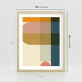 Plakat w ramie 40x50 - Geometryczna Grafika na Plakacie - geometryczna nowoczesna grafika, minimalizm - rama drewno