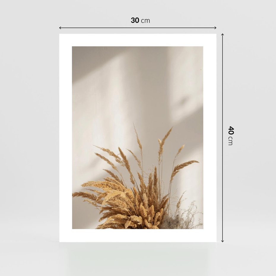 Plakat bez ramy 30x40 - mpresyjne układy traw - boho, trawy