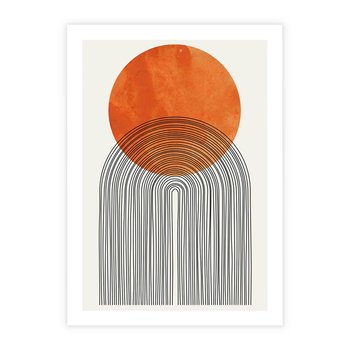 Plakat bez ramy 21x30 - Abstrakcyjne Pulsacje - koło, boho styl