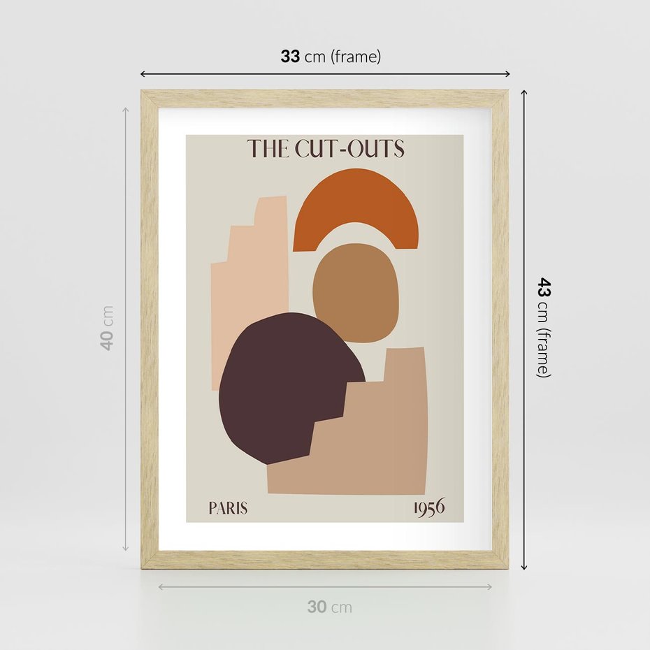 Plakat w ramie 30x40 - Boho Urok: Plakat z Kolorem Ziemi i Typografią - boho grafika, kolory ziemi - rama drewno