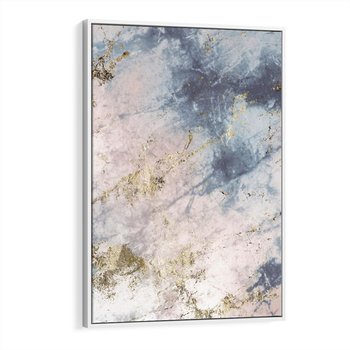 Obraz w ramie 80x120 - Luksusowa Dekoracja - marmur, złoto - rama biała