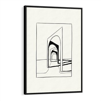 Obraz w ramie 50x70 - Poezja światła i cienia - nowoczesna sztuka, minimalistyczny styl - rama czarna