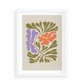 Plakat w ramie 50x70 - Bezgraniczne Impresje - kwiaty, abstrakcja - rama biała