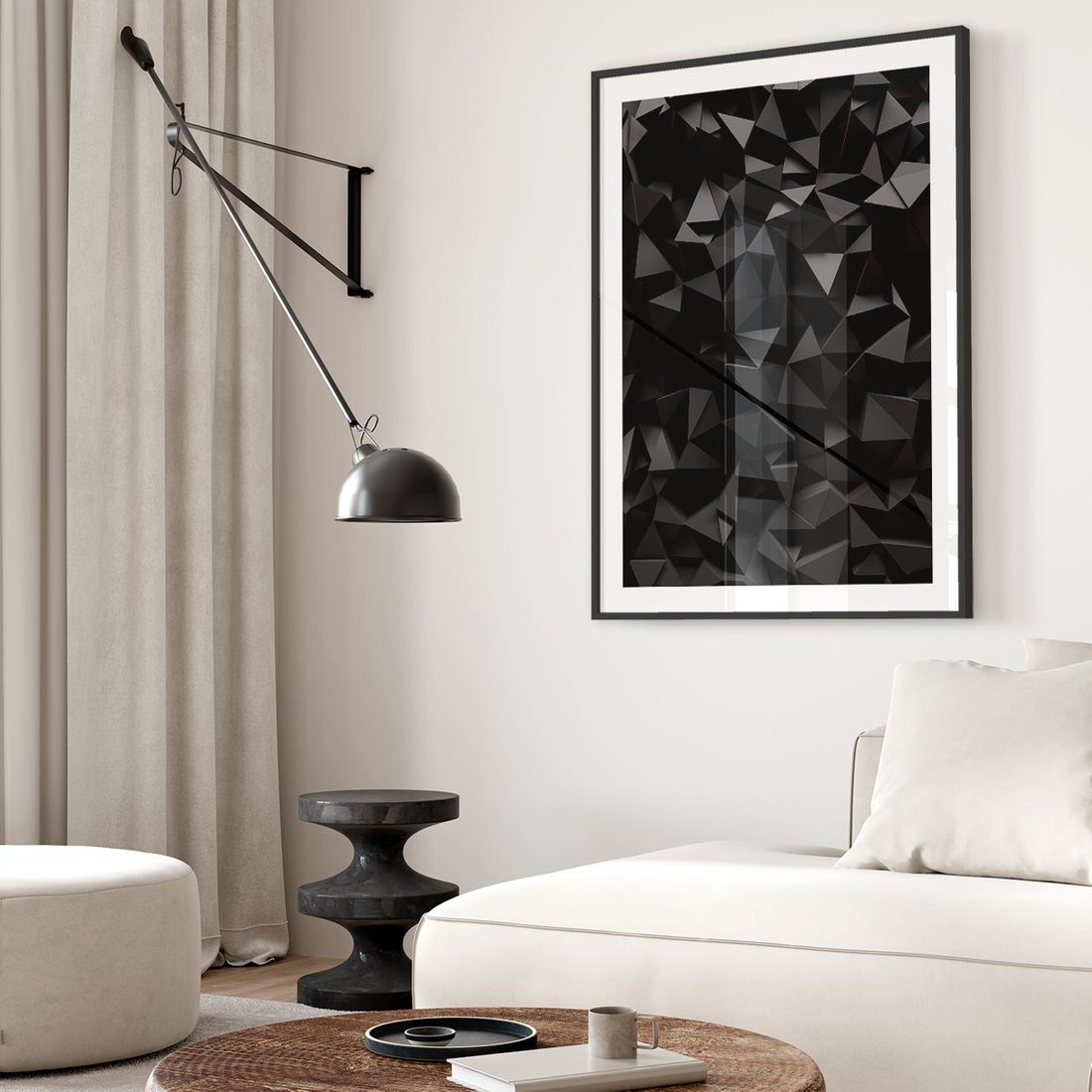 Plakat w ramie 50x70 - Geometryczna nowoczesność - geometryczne, nowoczesne - rama czarna