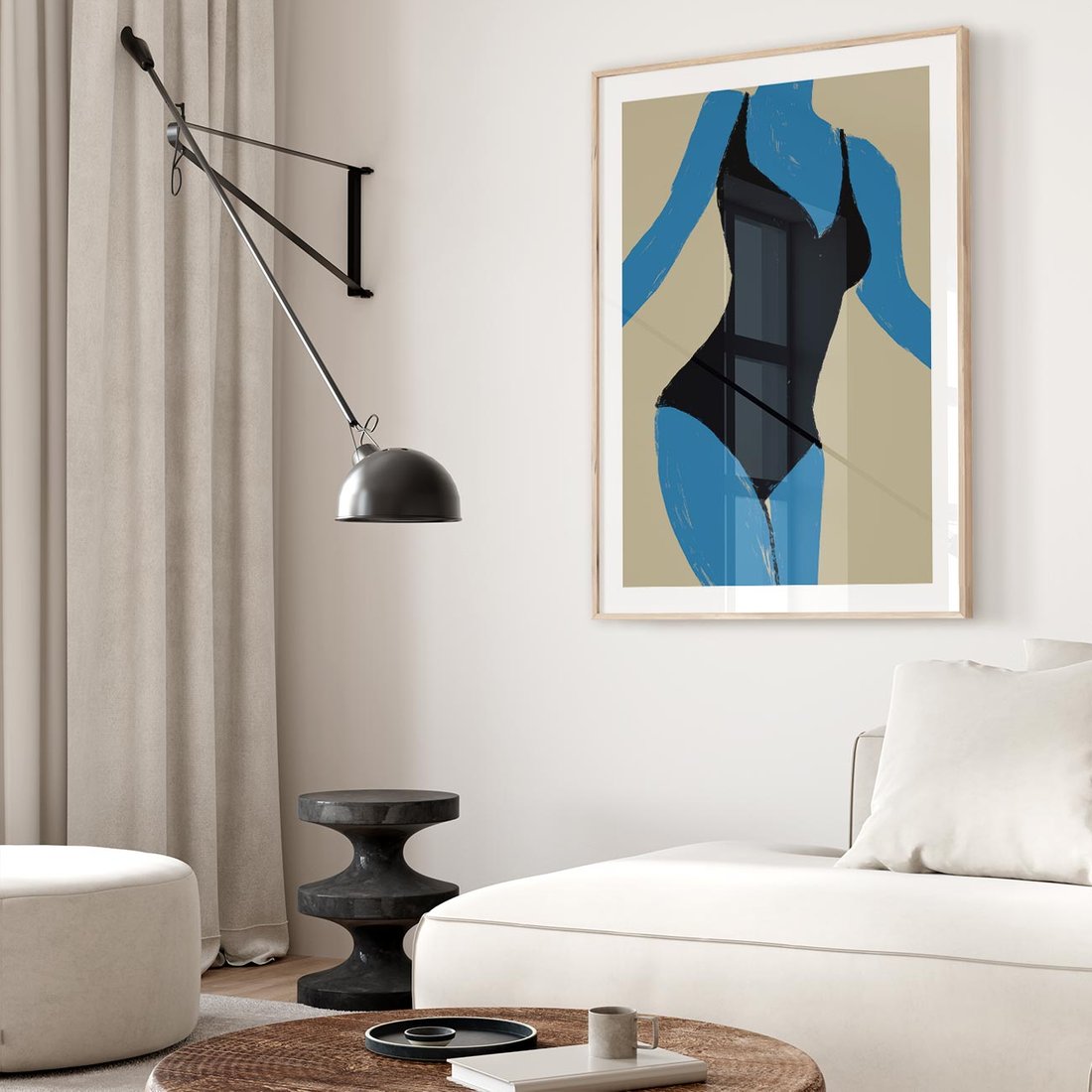 Plakat w ramie 40x50 - Zaklęta Kompozycja - abstrakcyjny plakat, nowoczesna sztuka - rama drewno