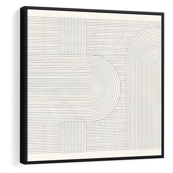 Obraz w ramie 50x50 - Geometryczna Elegancja Mid Century - mid century, minimalizm - rama czarna