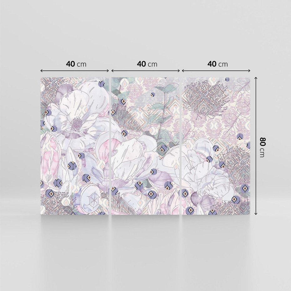 Obraz na płótnie 120x80 - Malowane oddechy istnienia - pomieszane tekstury, kwiatowe elementy