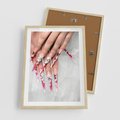 Plakat w ramie 50x70 - Paznokcie jak dzieło sztuki - paznokcie, manicure - rama drewno
