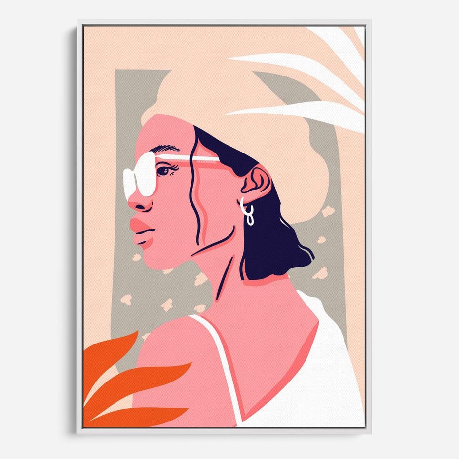 Obraz w ramie 70x100 - Kobieca Esencja - nowoczesny plakat, styl retro - rama biała