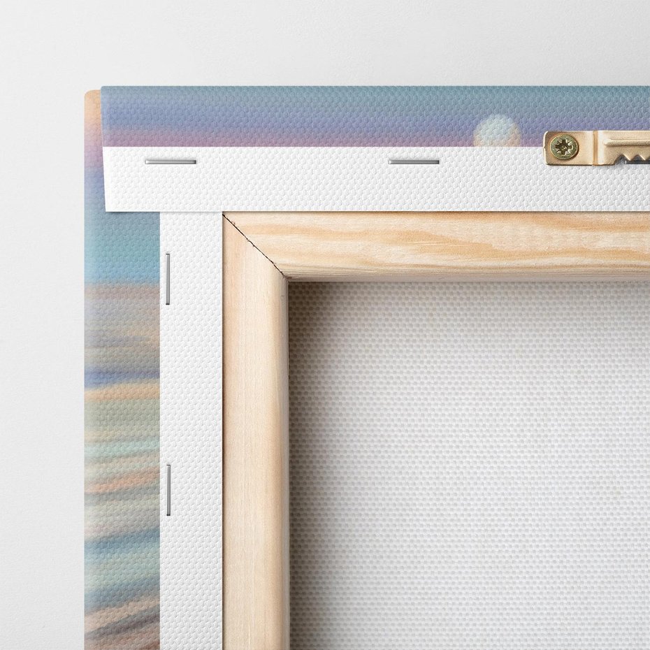 Obraz na płótnie 120x80 - Witraże roziskrzonych myśli - akwarela, zamglony wschód słońca