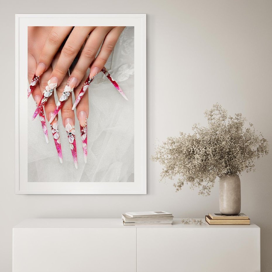 Plakat bez ramy 50x70 - Paznokcie jak dzieło sztuki - paznokcie, manicure