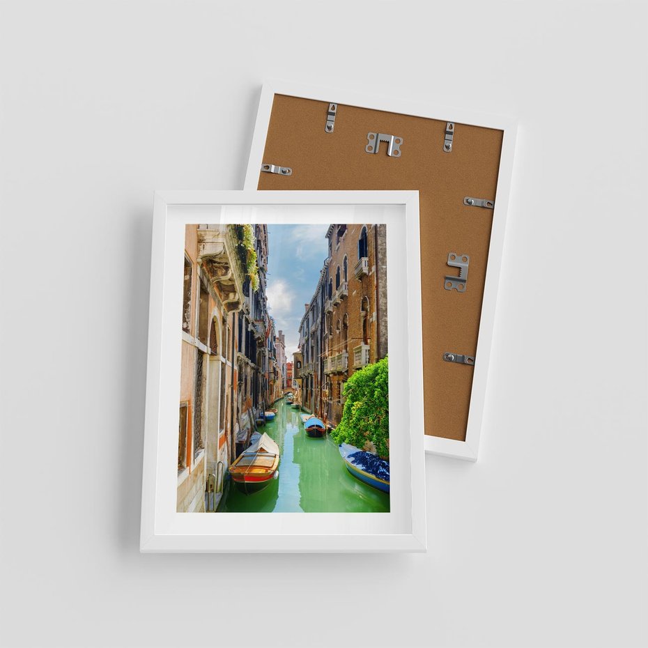 Plakat w ramie 30x40 - Wenecja: romantyczne miasto wodnych dróg - Wenecja, Włochy - rama biała