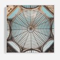 Obraz w ramie 50x50 - Magia Sklepienia - sklepienie, szklany dach - rama biała