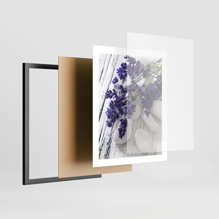 Plakat w ramie 40x50 - relaks z aromatem - lawenda, spa - rama czarna