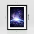 Plakat w ramie 30x40 - Podróż w kosmiczną przestrzeń - kosmos, ziemia - rama czarna