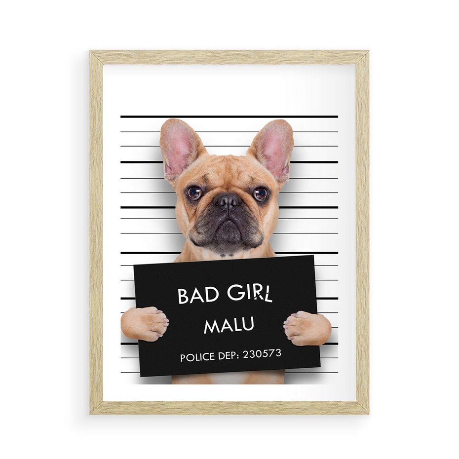 Plakat w ramie 50x70 - przyjaciel na zawsze - pies, piesek - rama drewno