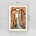 Plakat w ramie 50x70 - Magiczna podróż w głąb miasta - uliczka, perspektywa - rama drewno