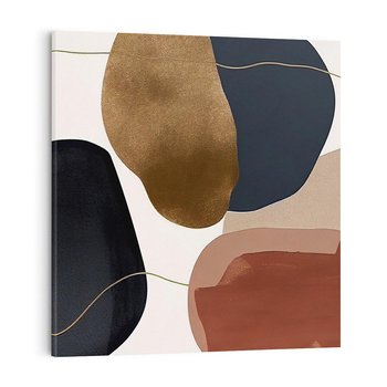 Obraz na płótnie 60x60 - Wibracje uczuć i emocji - nieregularne plamy, czarny