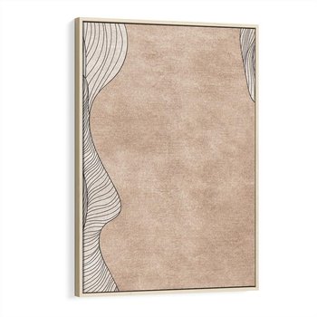Obraz w ramie 80x120 - Symfonia uczuć i kształtów - delikatna kompozycja, falujące linie - rama drewno