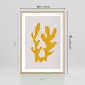 Plakat w ramie 50x70 - Abstrakcyjna Synergia - abstrakcyjna żółta forma, minimalizm - rama drewno