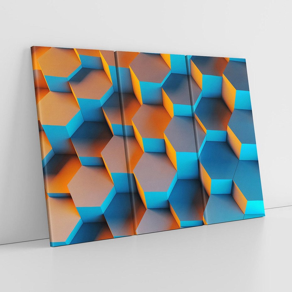 Obraz na płótnie 120x80 - Trójwymiarowa Gra - geometryczna, 3D