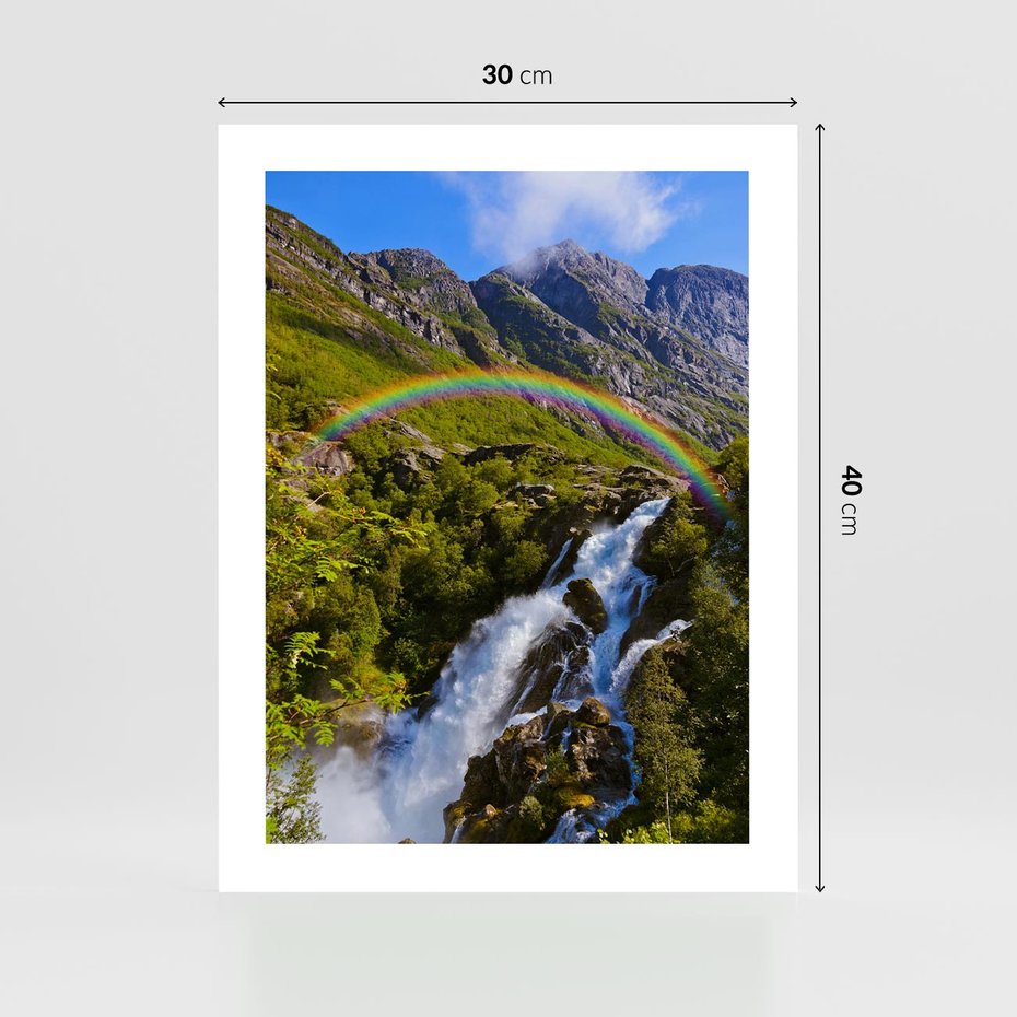 Plakat bez ramy 30x40 - Tęczowe góry - harmonia kolorów - tęcza, góry