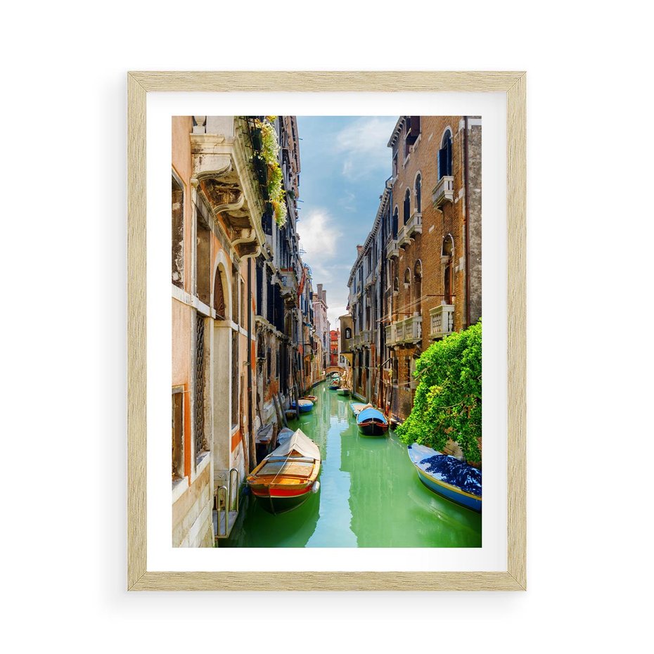 Plakat w ramie 50x70 - Wenecja: romantyczne miasto wodnych dróg - Wenecja, Włochy - rama drewno