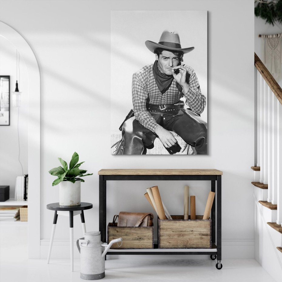 Obraz na płótnie 70x100 - Dziki Zachód - retro zdjęcie, czarno białe