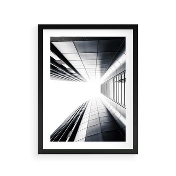 Plakat w ramie 50x70 - Architektura o Prostych Formach - architektura, proste formy - rama czarna