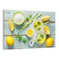 Obraz na płótnie 70x50 - Cytrynowe Orzeźwienie - cytryny, lemoniada