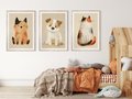 Zestaw obrazy w ramie 30x40 galeria - dla, dzieci, kot, pies, boho - rama drewno