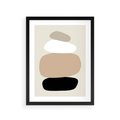 Plakat w ramie 30x40 - Zgeometryzowane Kształty - modernistyczny plakat, obłe kształty - rama czarna