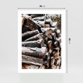Plakat bez ramy 30x40 - Zimowa Drewniana Idylla - drewno, kłody