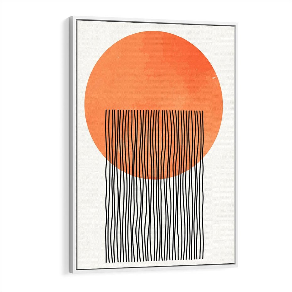 Obraz w ramie 70x100 - Echa Wyobraźni - koło, boho styl - rama biała