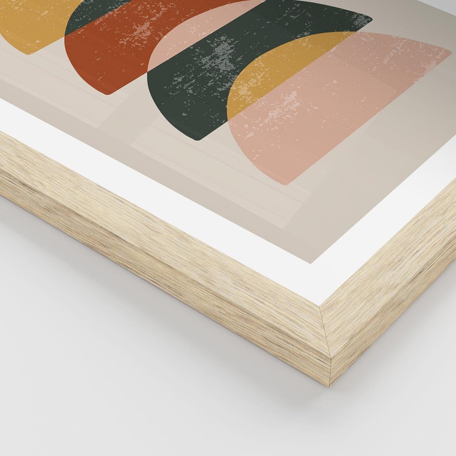 Plakat w ramie 30x40 - Energetyczne Wzory - nowoczesny plakat, abstrakcyjne kształty - rama drewno