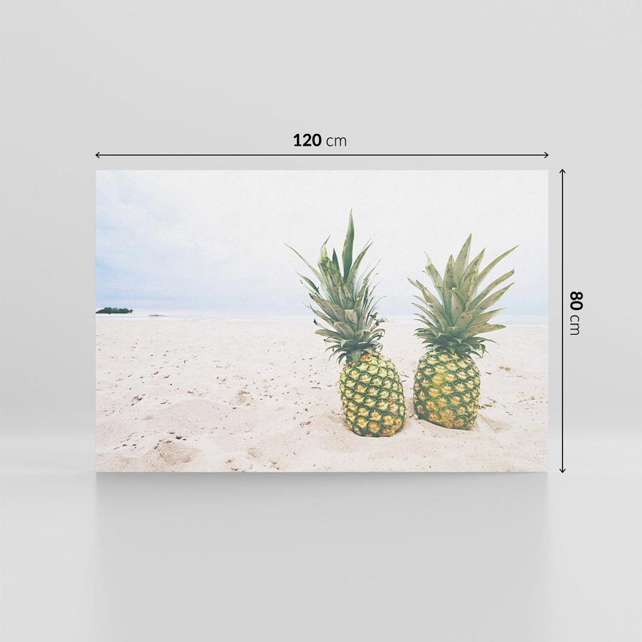 Obraz na płótnie 120x80 - Ananasy Plażowy Raj - ananasy, plaża