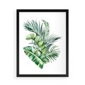 Plakat w ramie 50x70 - Piękno Złotej Rośliny - złote, liście - rama czarna