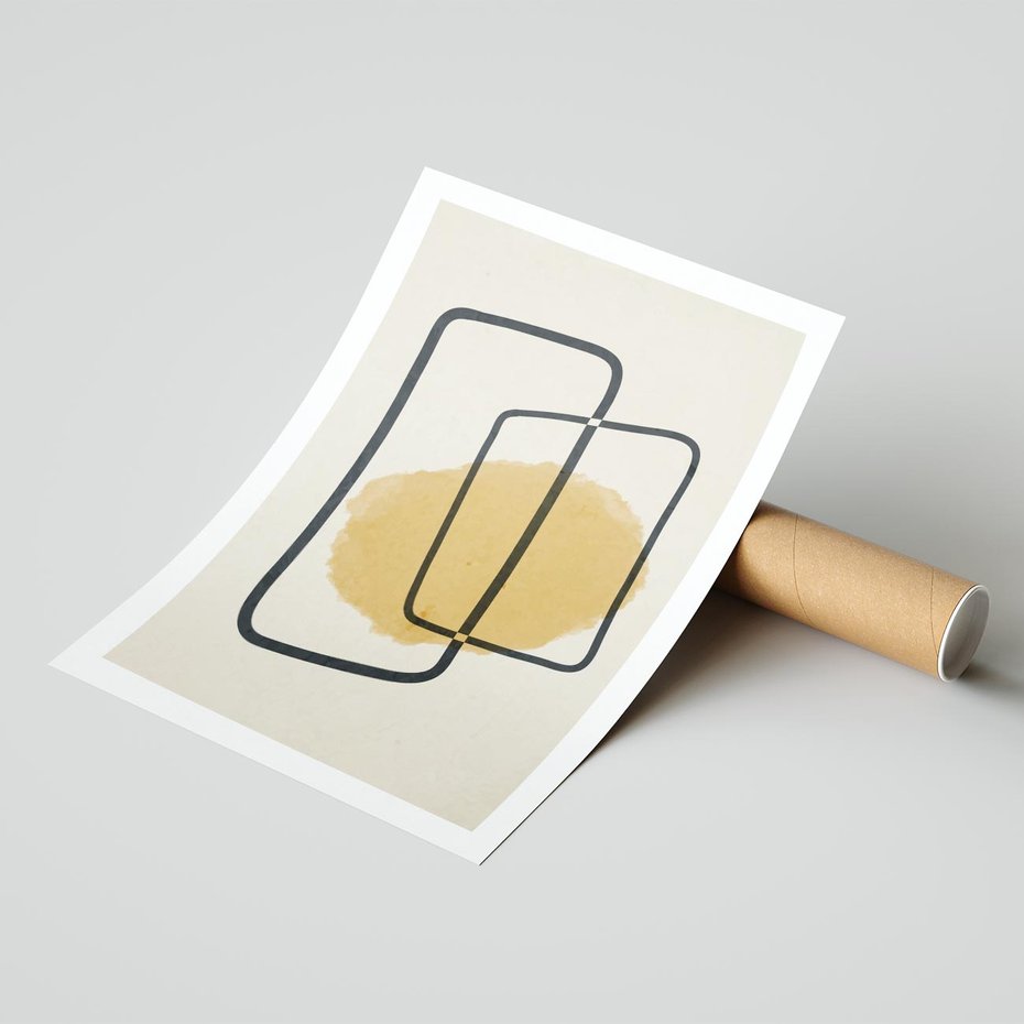 Plakat bez ramy 21x30 - Rozkwitające Formy - abstrakcyjne nieregularne kształty, minimalistyczny plakat