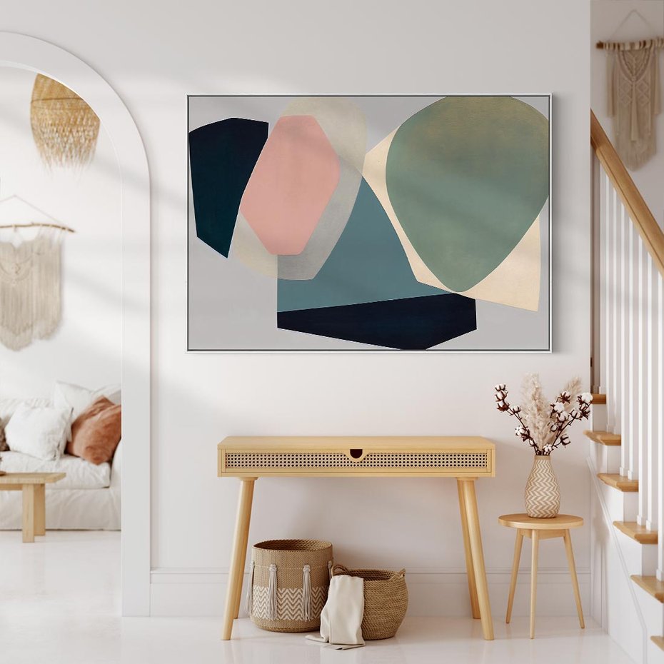 Obraz w ramie 120x80 - Szare Tło Plam - abstrakcyjne plamy, kształty - rama biała