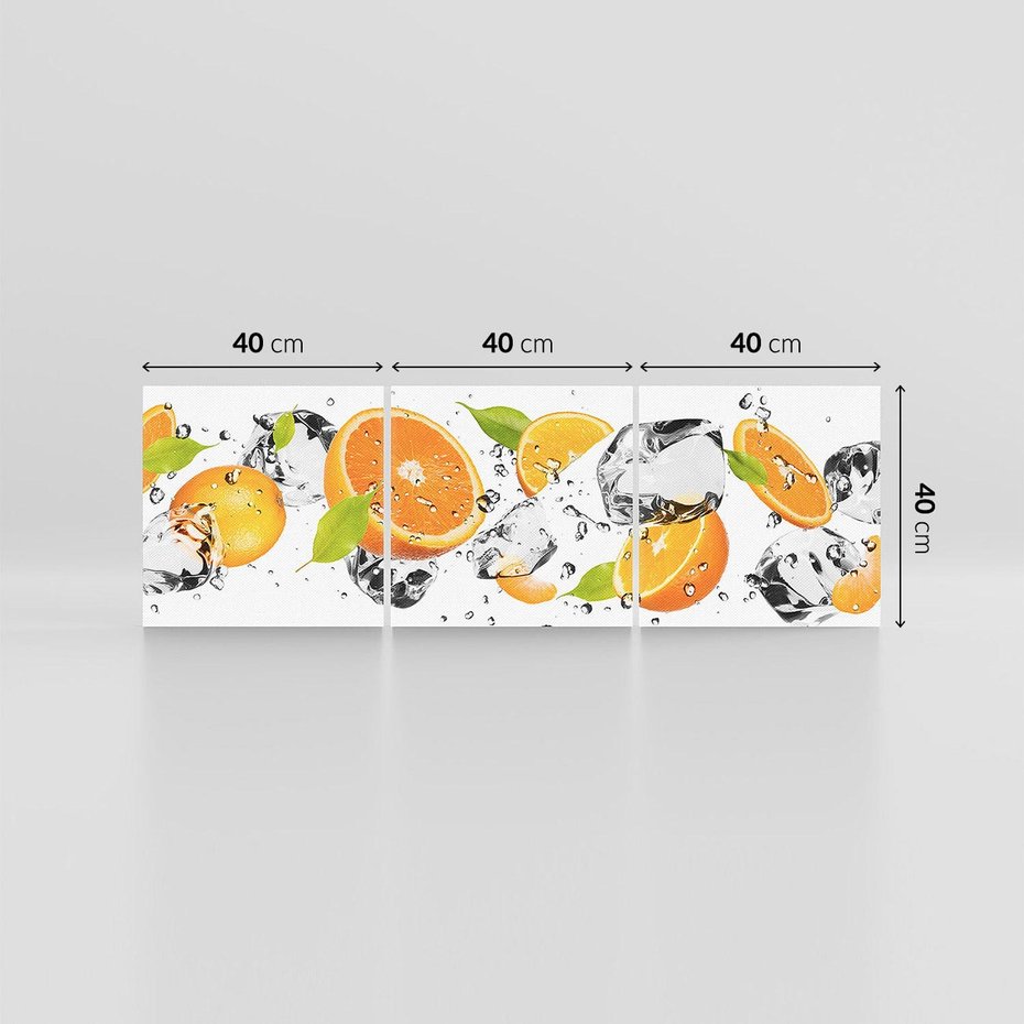 Obraz na płótnie 120x40 - Słoneczne pomarańcze z wodą - pomarańcze, woda