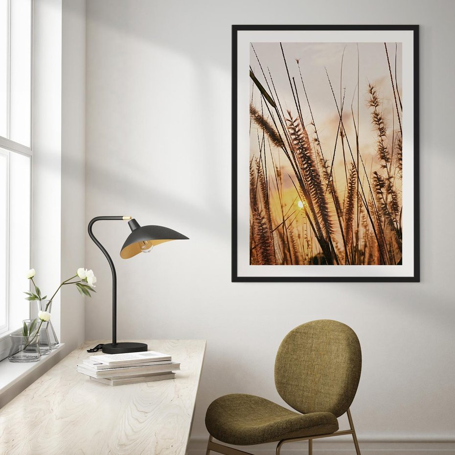 Plakat bez ramy 21x30 - Malownicza Łąka z Trawam - trawy, łąka