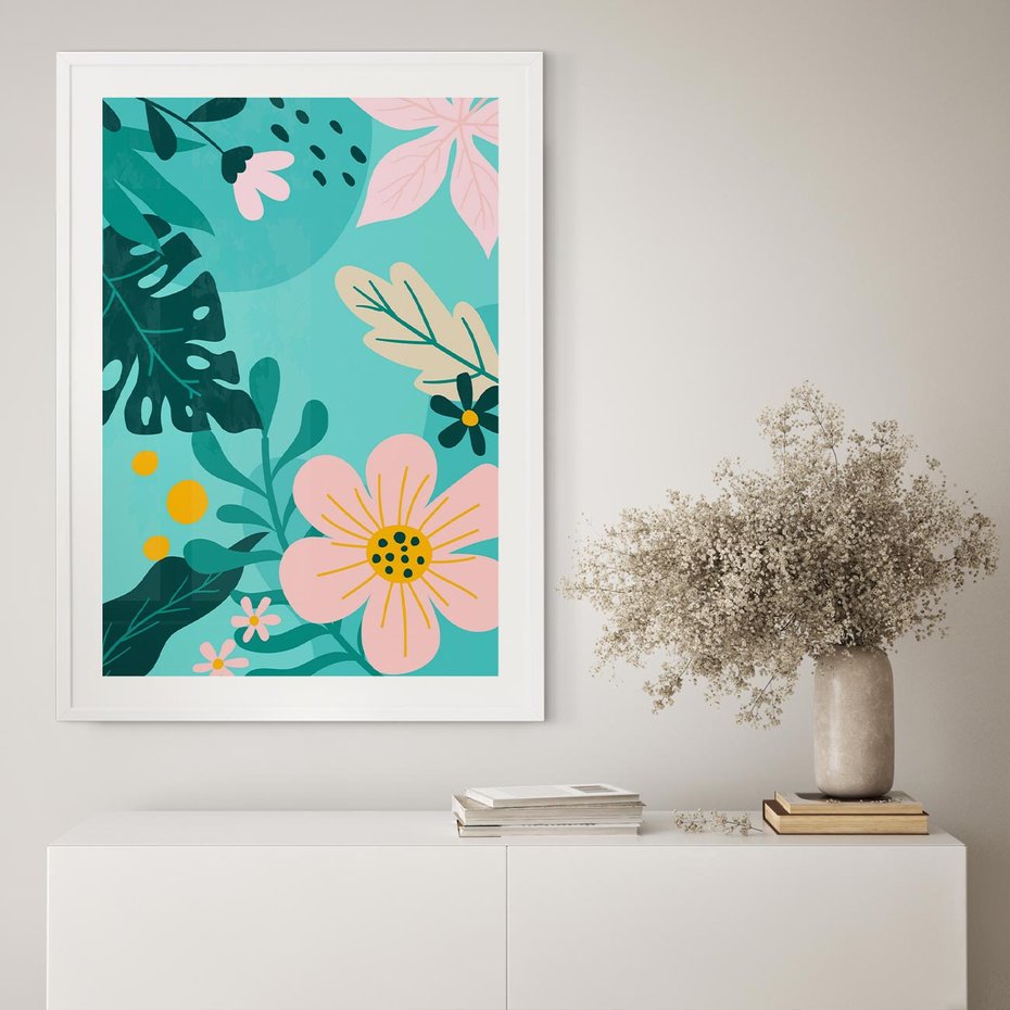 Plakat bez ramy 30x40 - Kwiatowy Impuls - pastelowa kompozycja, kwiaty