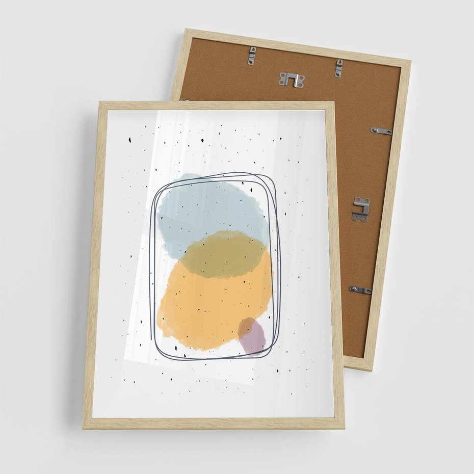 Plakat w ramie 50x70 - Wibracje Linii - abstrakcyjna kompozycja, jak ręcznie malowana - rama drewno