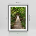 Plakat w ramie 50x70 - Przez Dżunglę - most, linowy - rama czarna