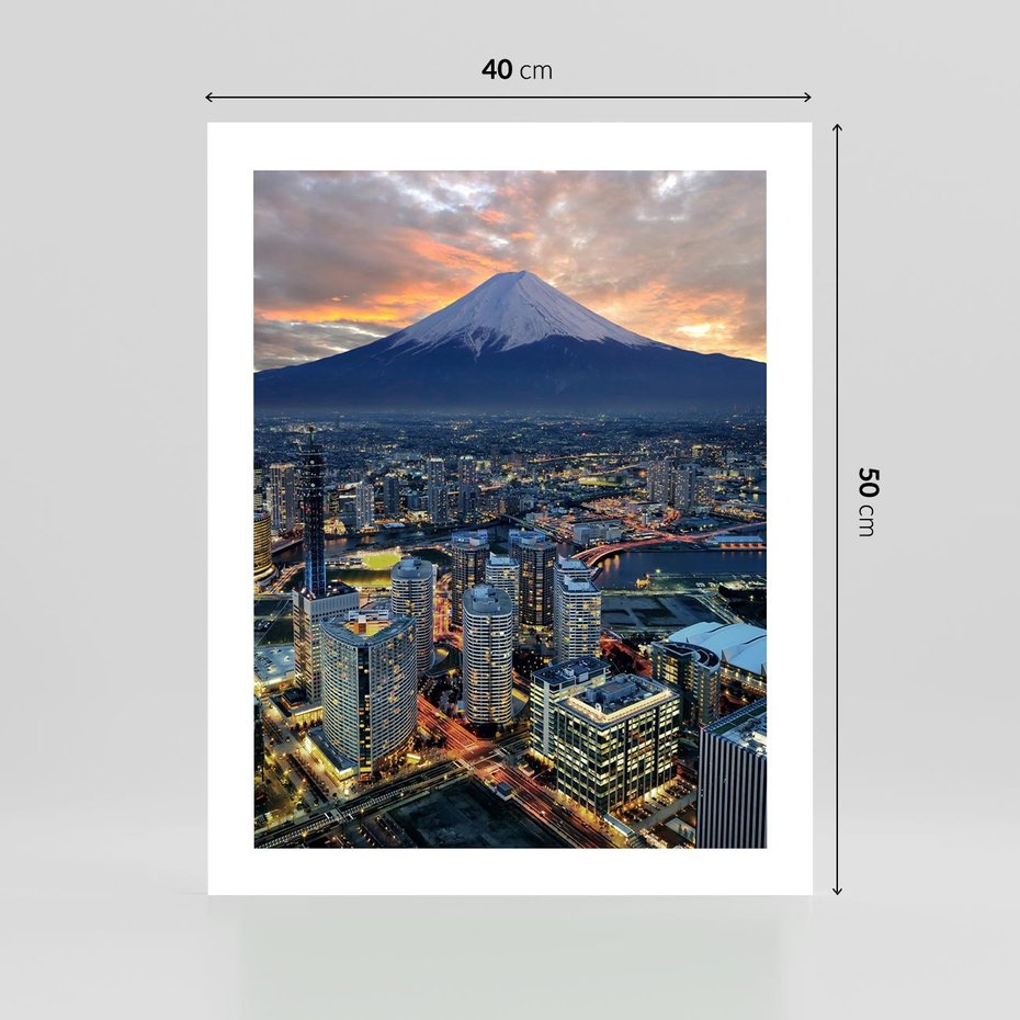 Plakat bez ramy 40x50 - Miasto na Górnym Horyzoncie - miasto, góry